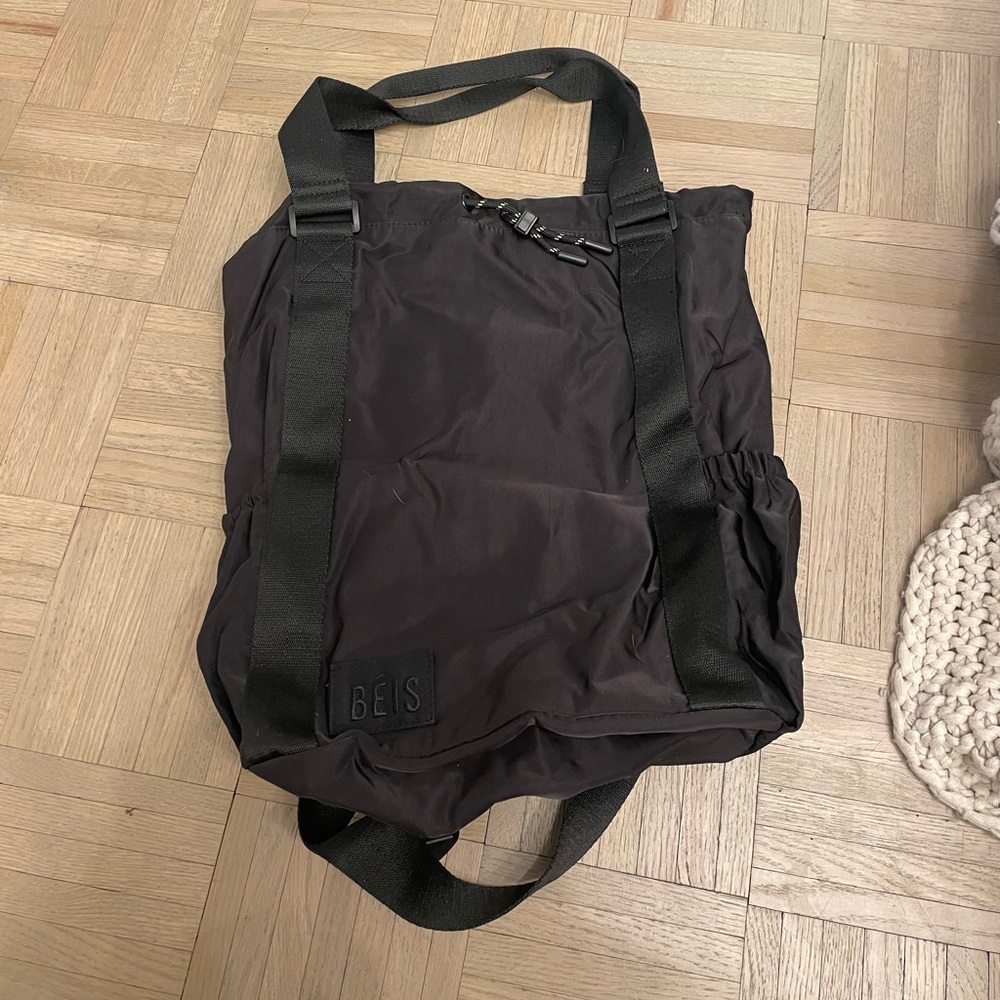 Beis black gym bag backpack